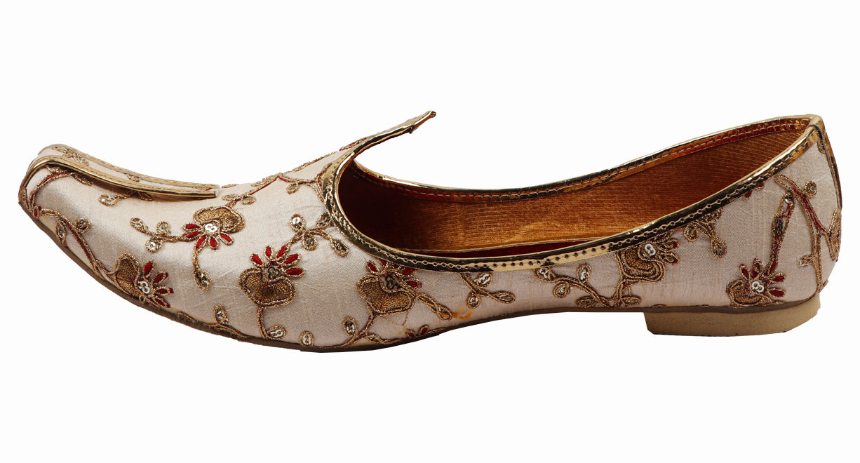 DEEUCO Men's Ethnic Golden Embroidery Design Wedding and Sherwani Jutti,Mojari…