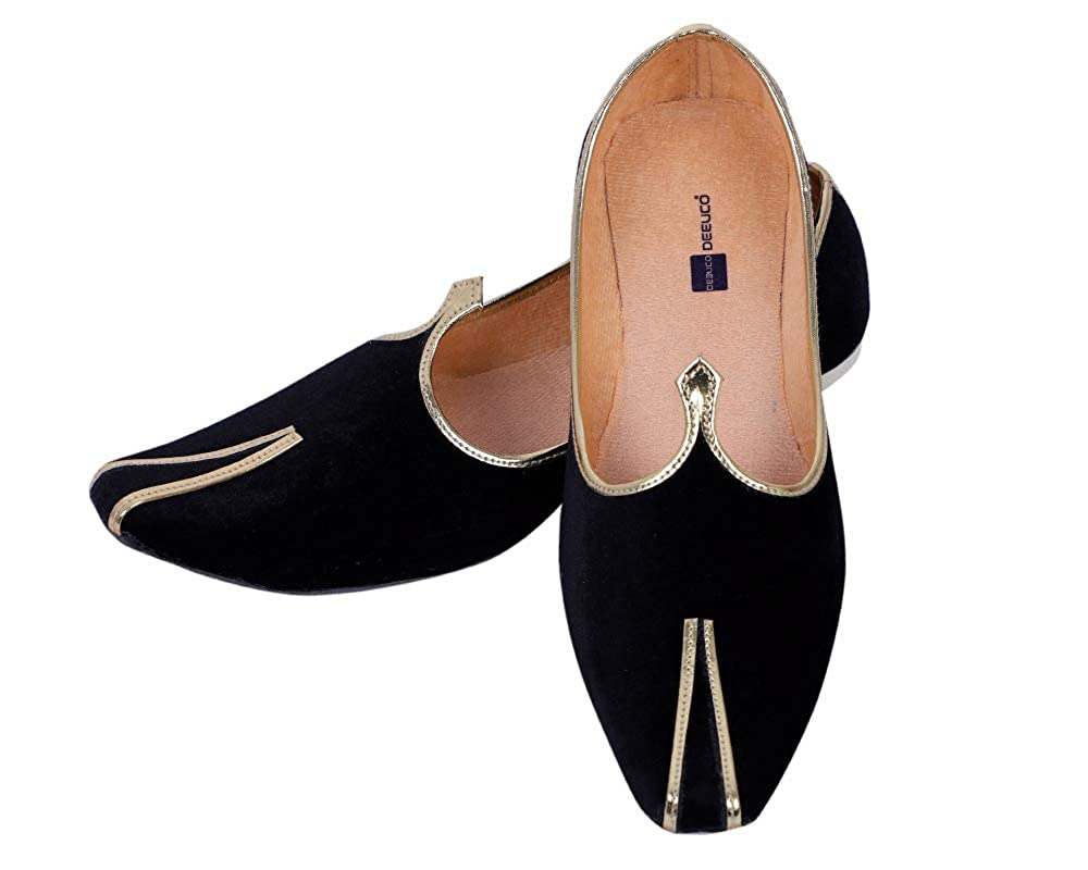 DEEUCO Men's Ethnic Juti/Mojari for Wedding and Party Occasions (Black)