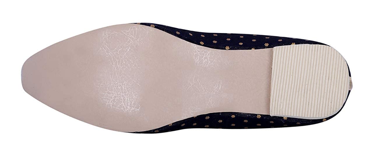 DEEUCO Men's Ethnic Juti/Mojari for Wedding and Party Occasions (Dark Blue)