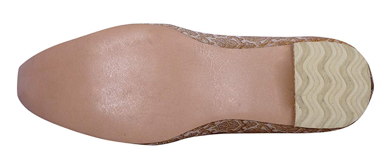 DEEUCO Men's Ethnic Juti/Mojari for Wedding and Party Occasions (Cream)