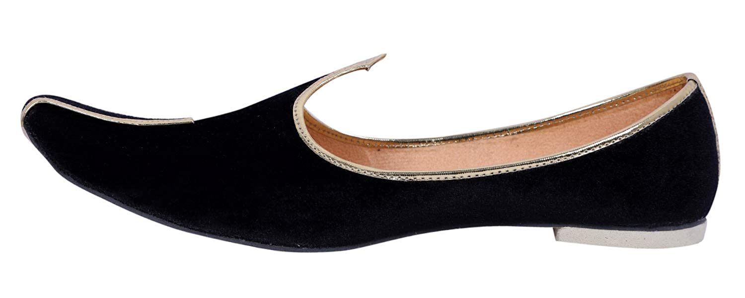 DEEUCO Men's Ethnic Juti/Mojari for Wedding and Party Occasions (Black)