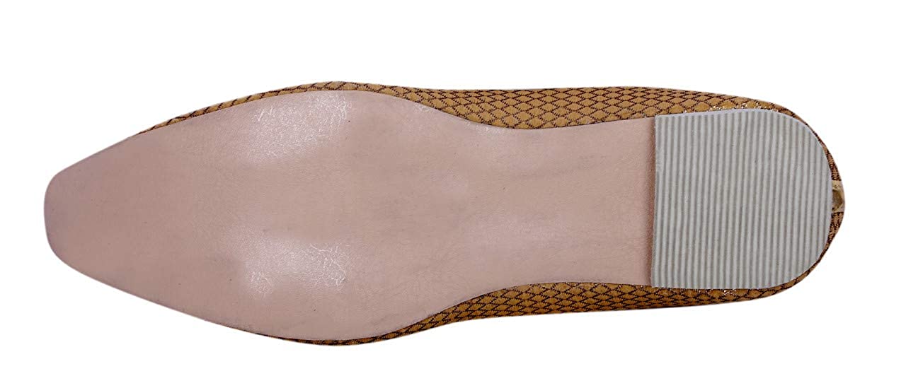 DEEUCO Men's Ethnic Juti, Mojari for Wedding and Party Occasions (Golden)