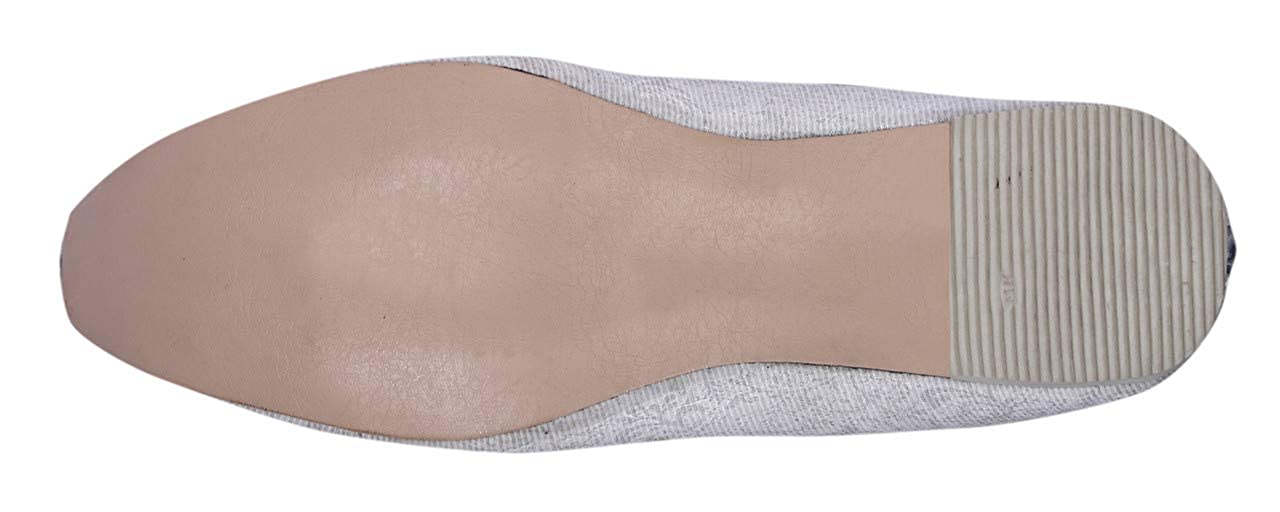 DEEUCO Men's Traditional Wedding and Sherwani Jutti/Mojari with Work (Silver)