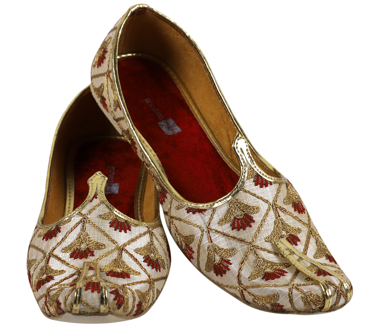 DEEUCO Men's Tradition Maroon and Golden Embroidery Design Wedding and Sherwani Jutti,Mojari
