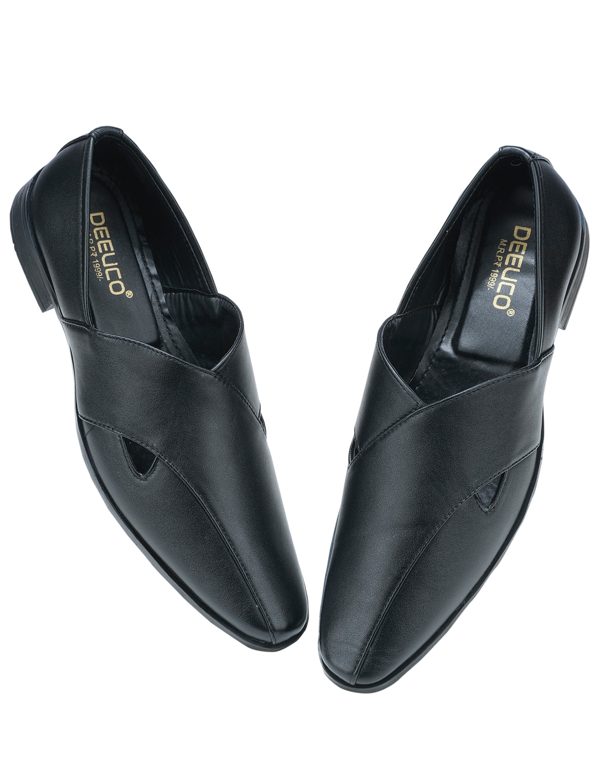 Deeuco Men's Criss-Cross Black Peshawari Sandals