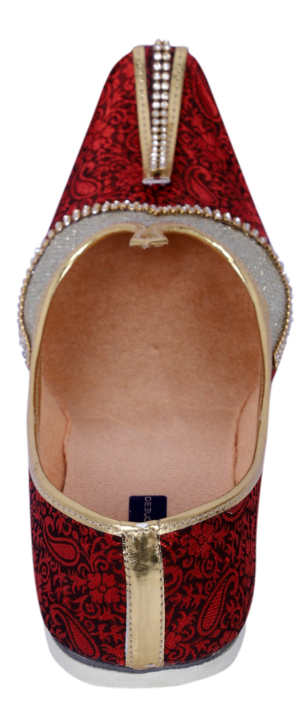 DEEUCO Men's Ethnic Maroon Wedding and Sherwani Jutti, Mojari