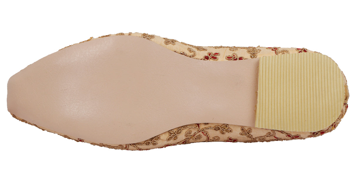 DEEUCO Men's Ethnic Golden and Maroon Embroidery Design Wedding and Sherwani Jutti,Mojari…