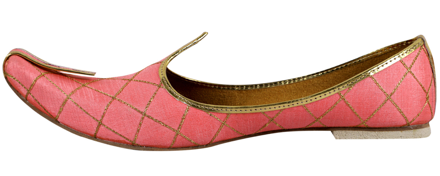 DEEUCO Men's Ethnic Pink Wedding and Sherwani Jutti,Mojari