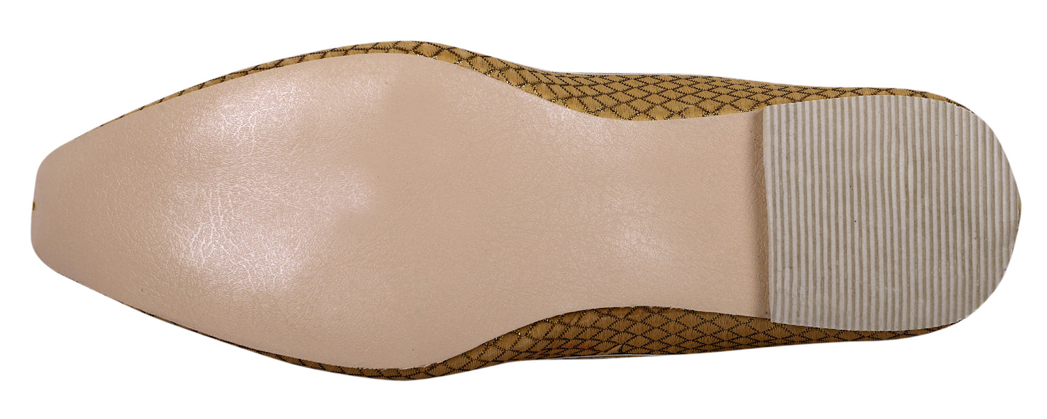 DEEUCO Men's Traditional Golden Wedding and Sherwani Jutti,Mojari