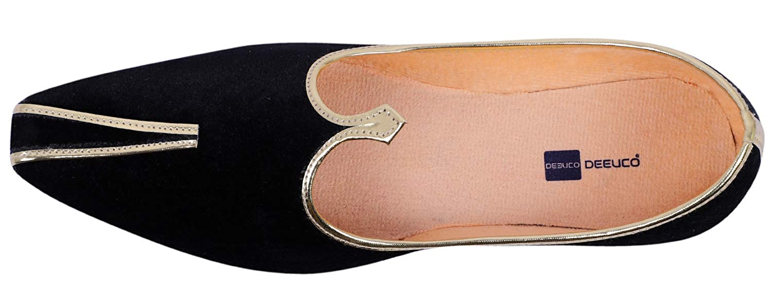 DEEUCO Men's Ethnic Juti/Mojari for Wedding and Party Occasions (Black)