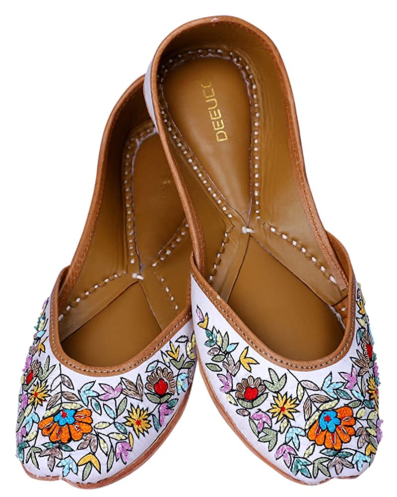 DEEUCO Women's Premium Multi-color Embroidery Jutti.