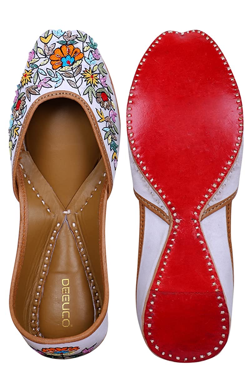 DEEUCO Women's Premium Multi-color Embroidery Jutti.