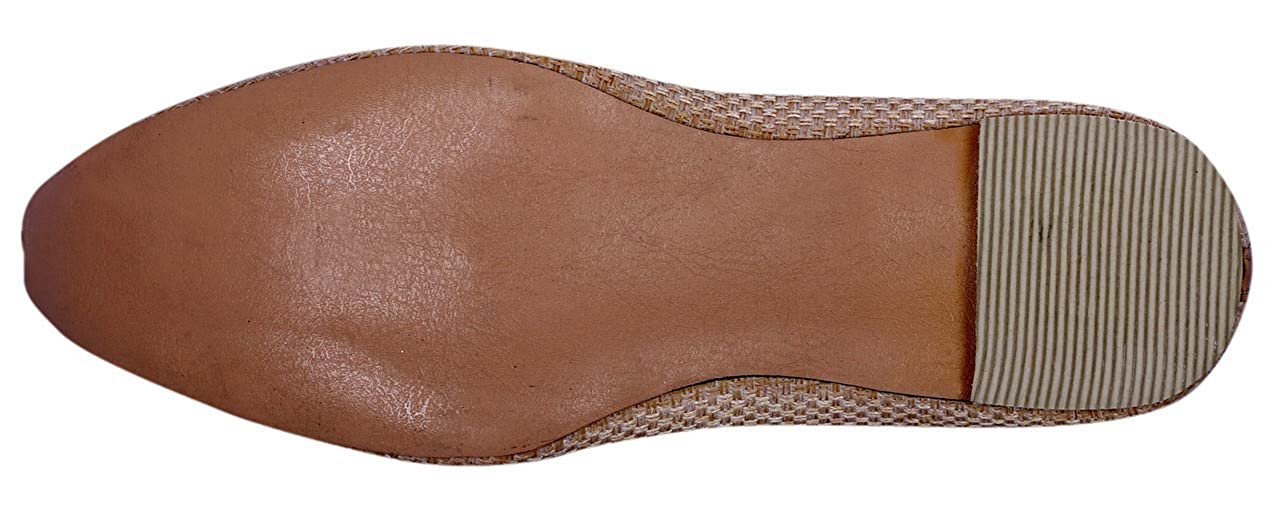 DEEUCO Men's Traditional Wedding and Sherwani Jutti/Mojari with Work(Cream)