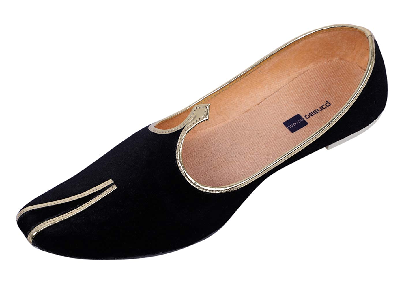 DEEUCO Men's Ethnic Juti/Mojari for Wedding and Party Occasions (Black)