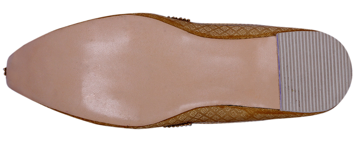 DEEUCO Men's Ethnic Golden Wedding and Sherwani Jutti, Mojari