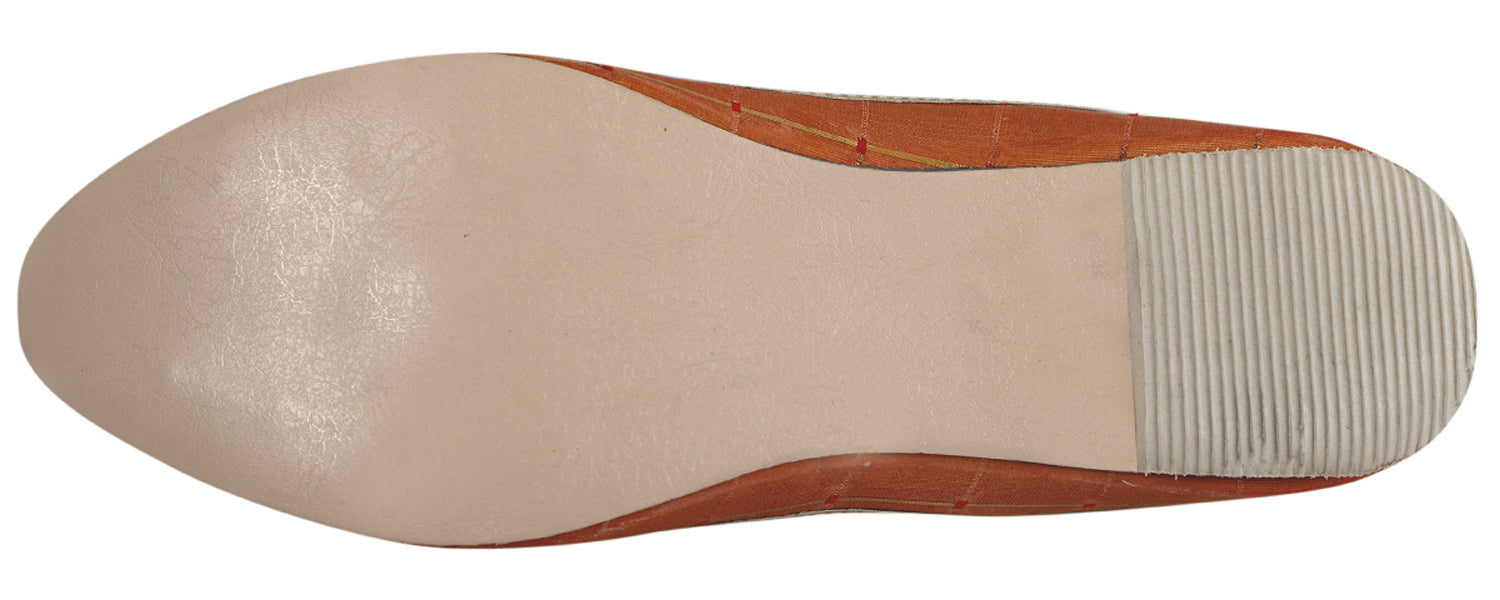 DEEUCO Men's Ethnic Copper Punjabi Wedding and Sherwani Jutti,Mojari