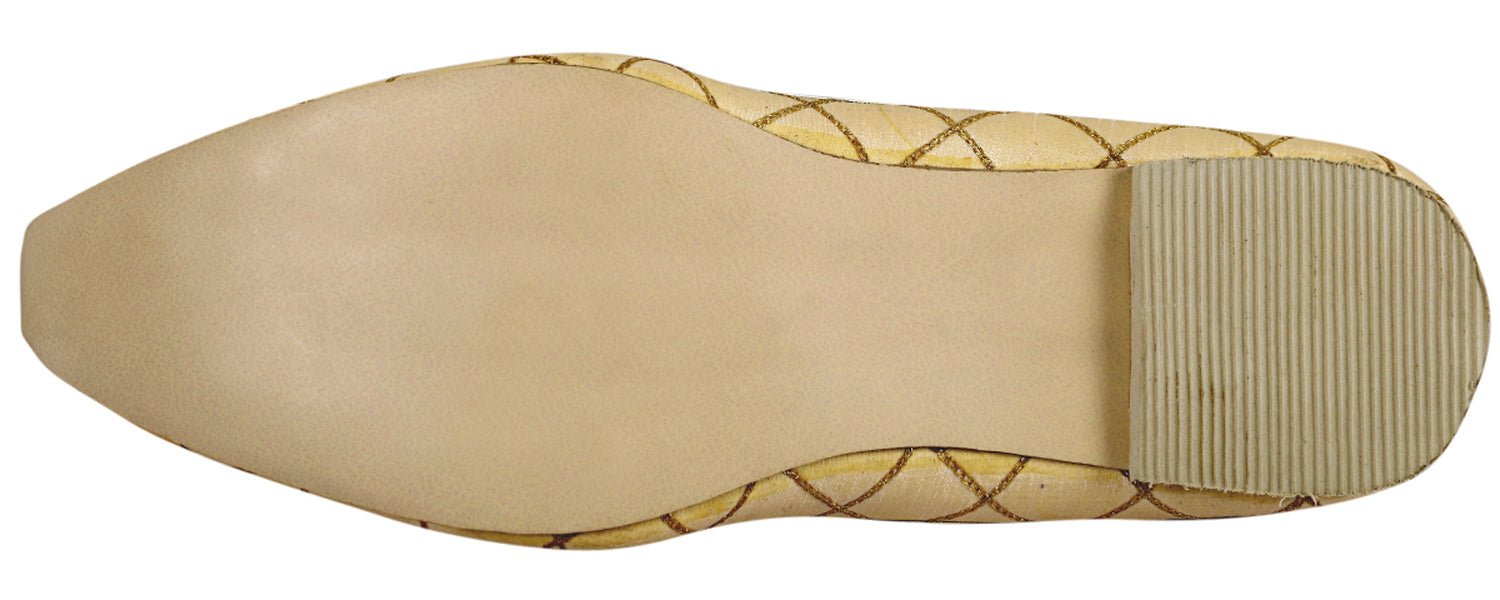 DEEUCO Men's Ethnic Cream Designer Wedding and Sherwani Jutti,Mojari