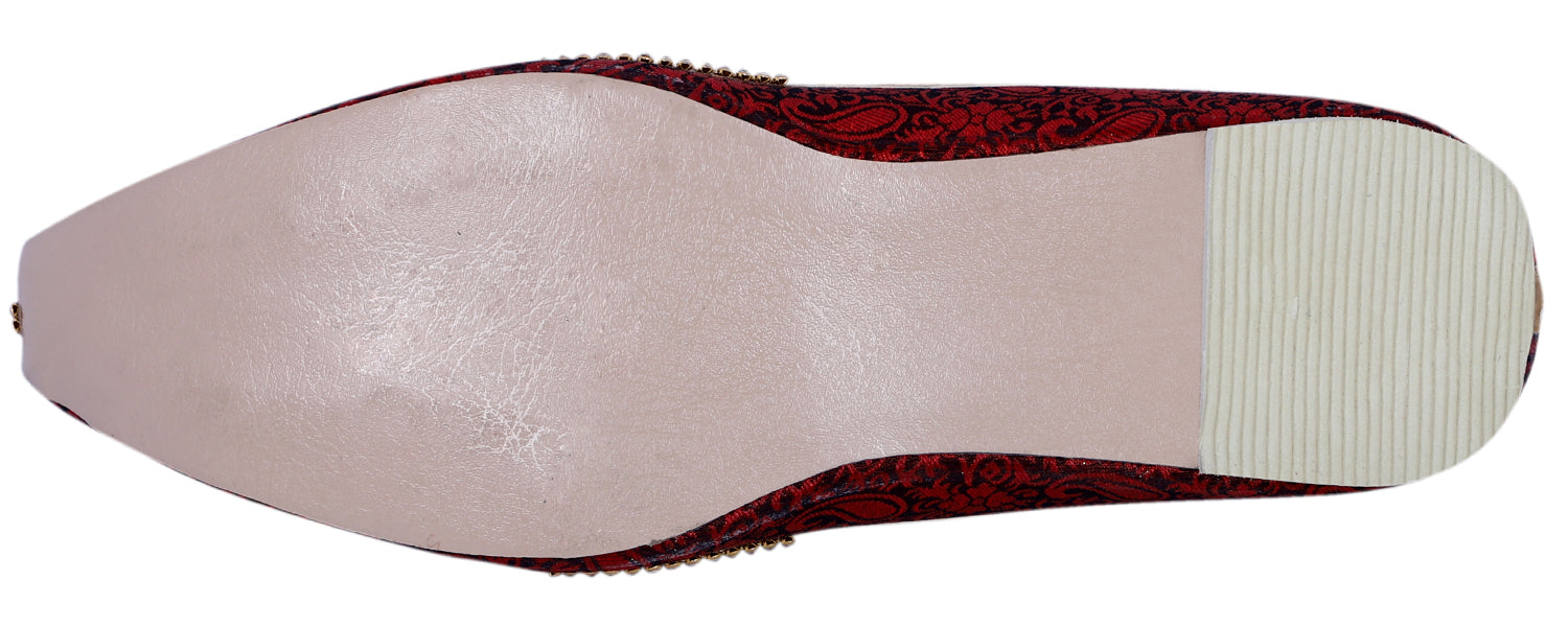 DEEUCO Men's Ethnic Maroon Wedding and Sherwani Jutti, Mojari