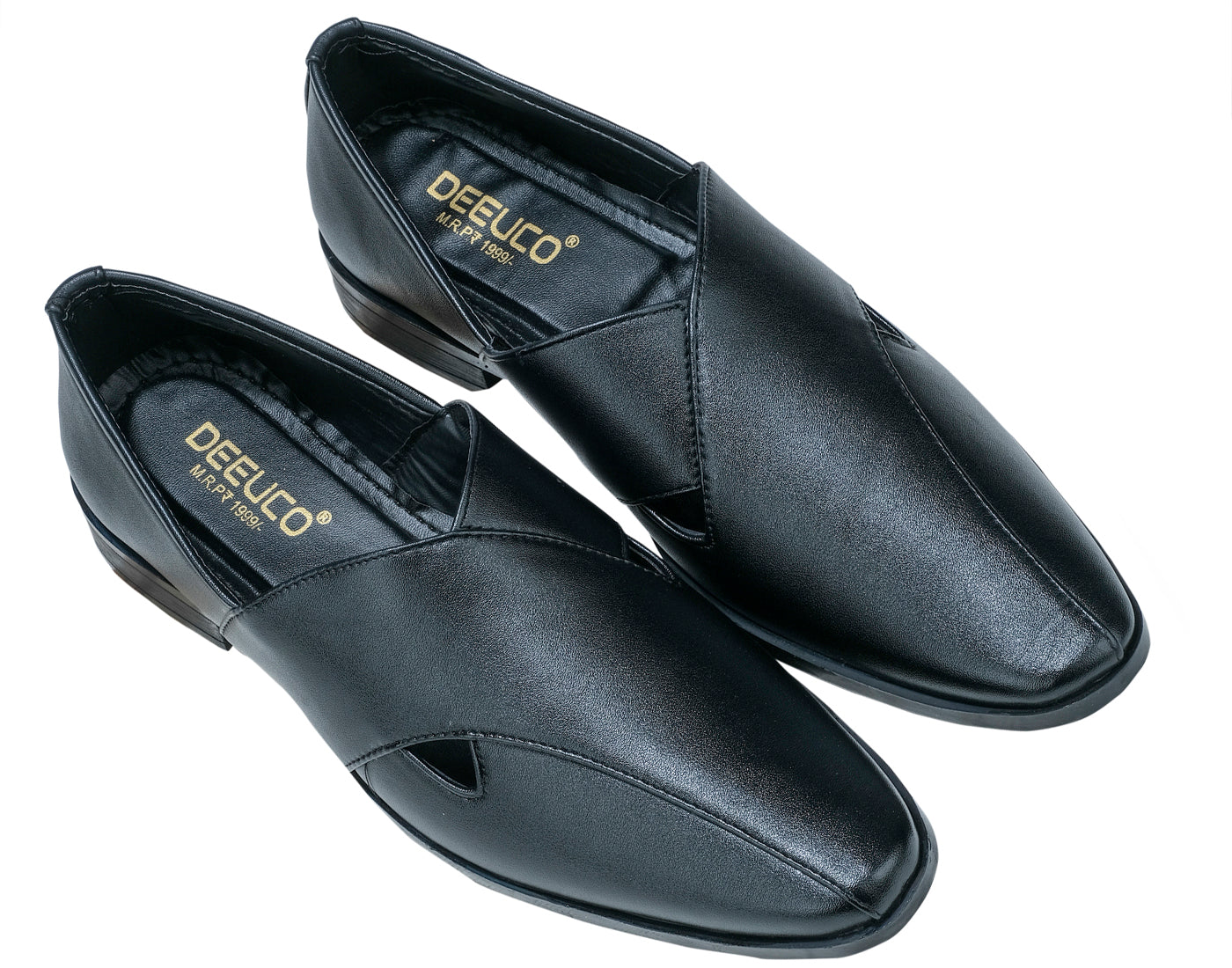 Deeuco Men's Criss-Cross Black Peshawari Sandals