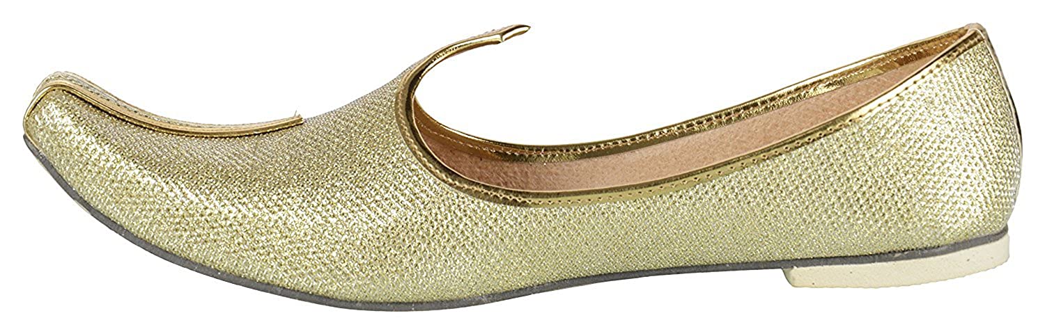 Ramraj Men's Premium Gold Traditional Wedding and Sherwani Jutti,Mojari