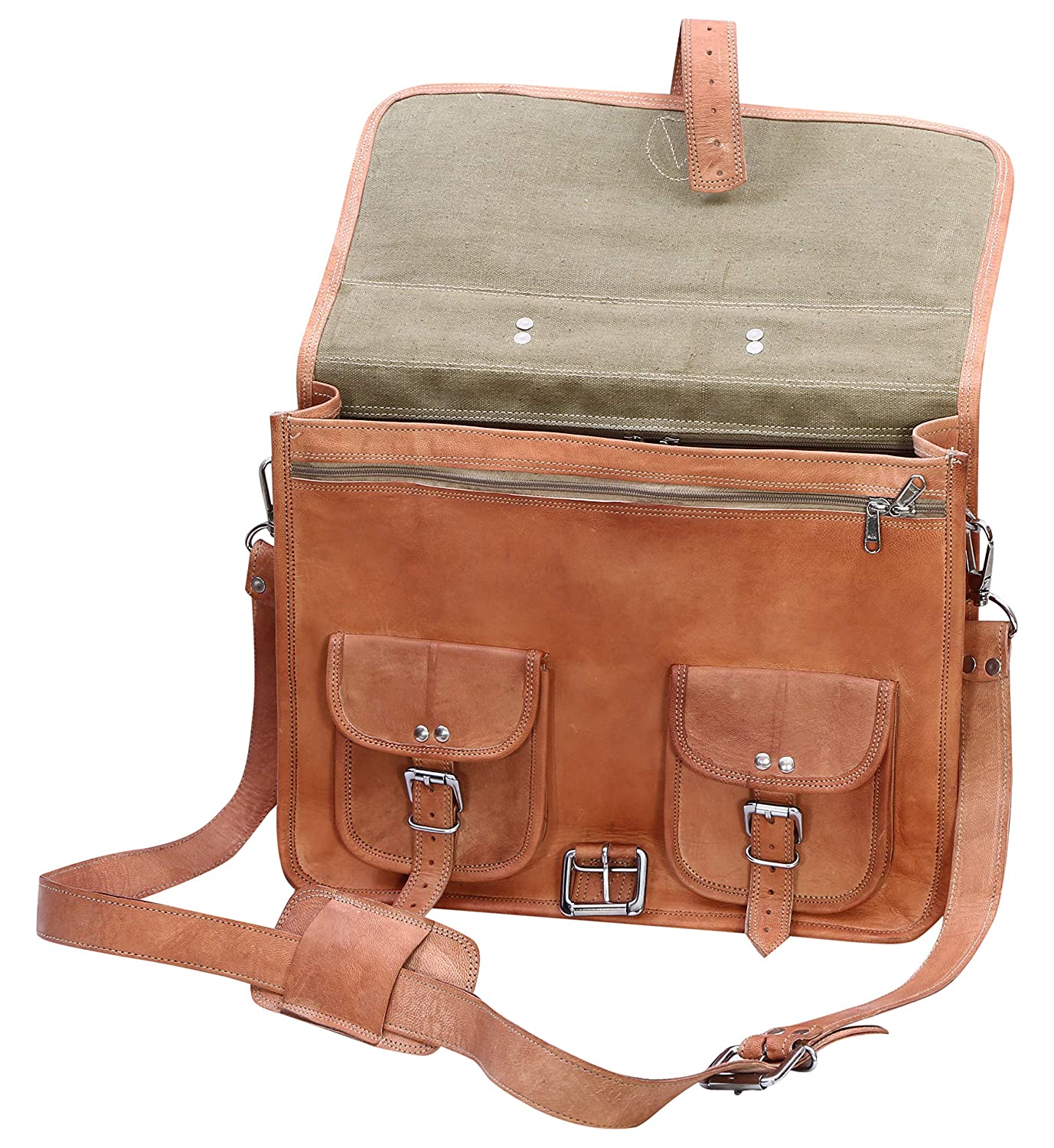 Deeuco 100% Genuine leather Handmade Crossover Shoulder Messenger/office/Laptop Bag