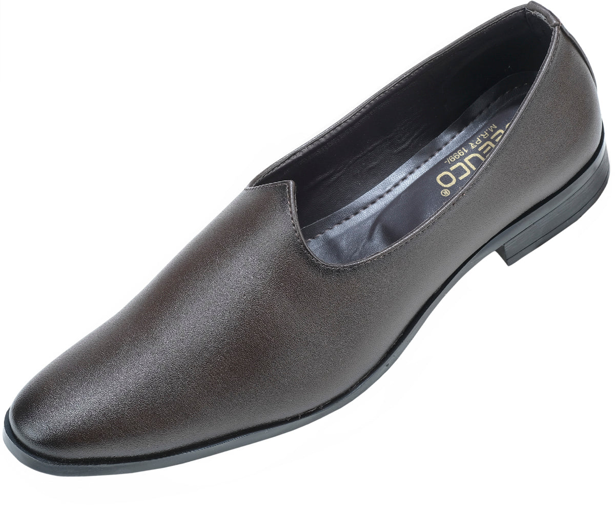 Men's Traditional Brown Nagra Shoes/jutti