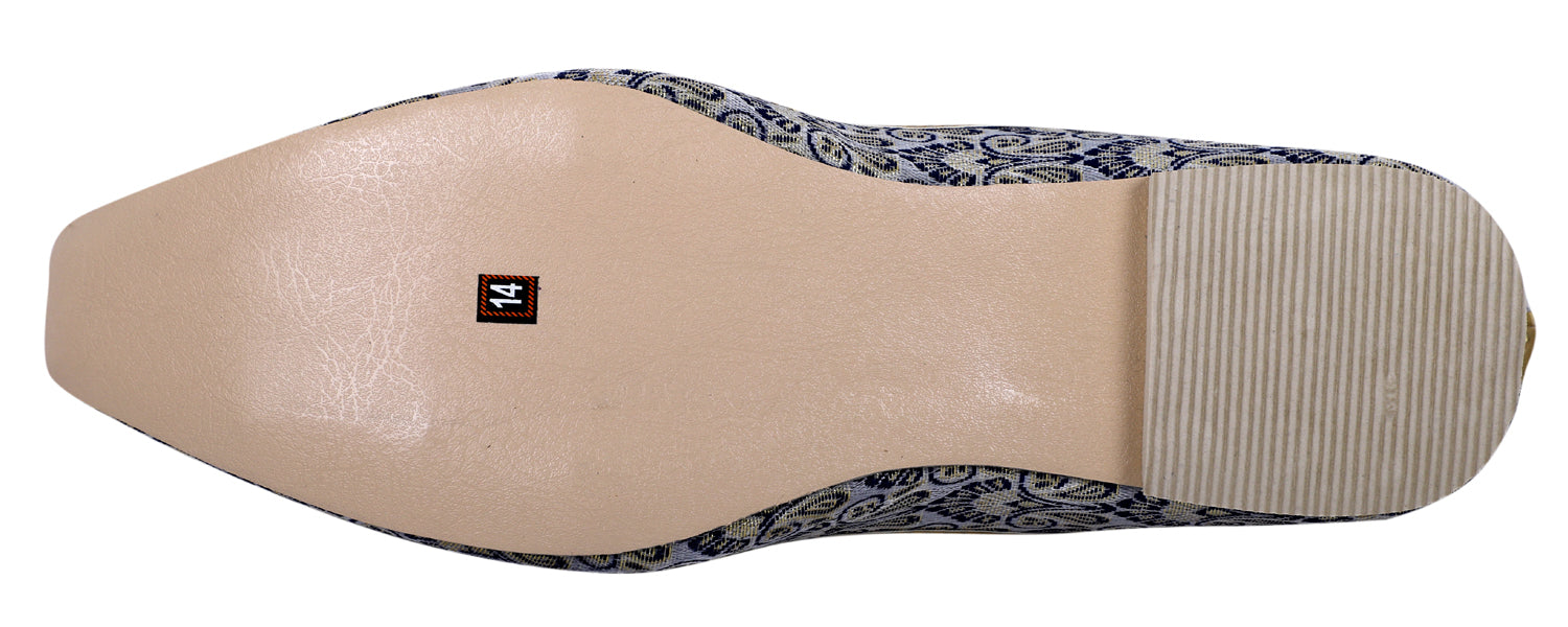 DEEUCO Men's Traditional Navy Blue Wedding and Sherwani Jutti,Mojari