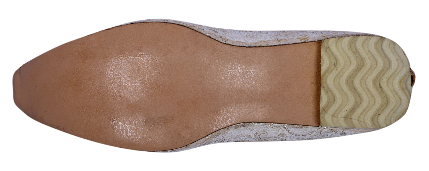 DEEUCO Men's Traditional White Wedding and Sherwani Jutti,Mojari