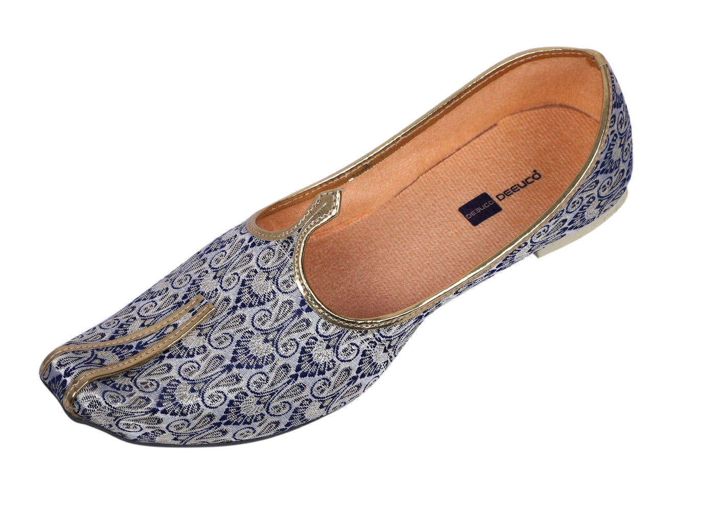 DEEUCO Men's Traditional Blue Wedding and Sherwani Jutti,Mojari