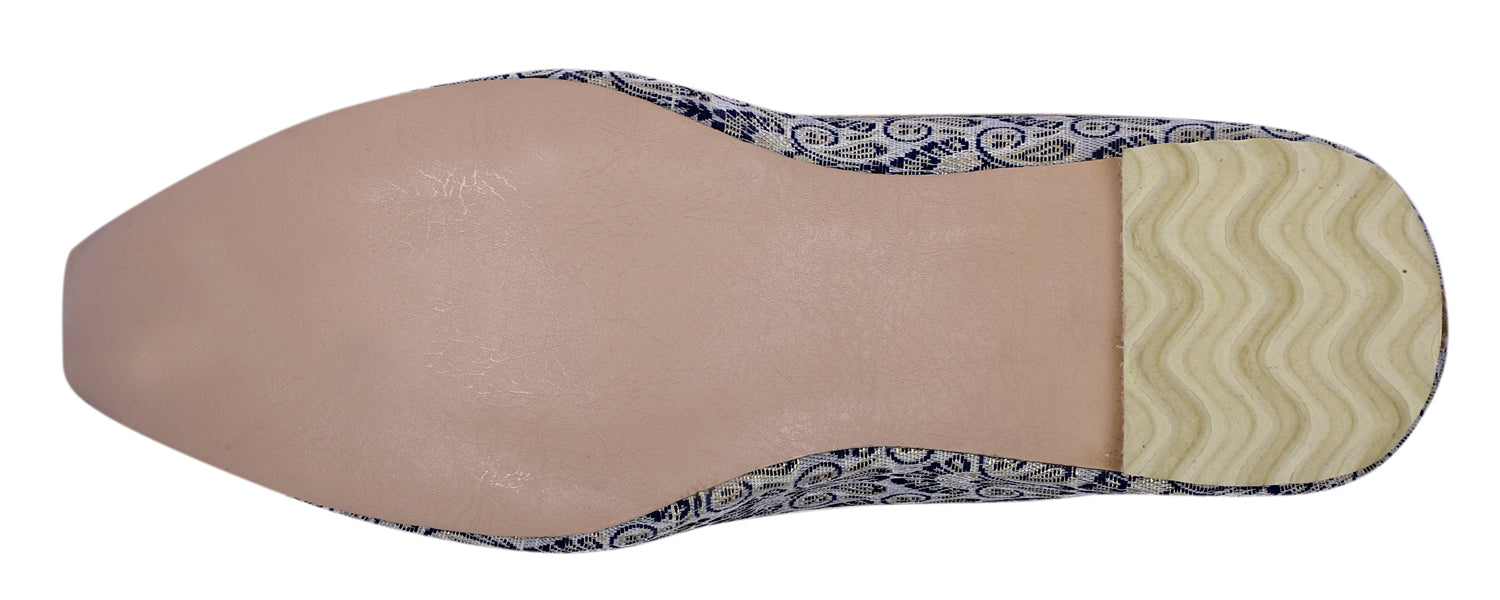 DEEUCO Men's Traditional Blue Wedding and Sherwani Jutti,Mojari