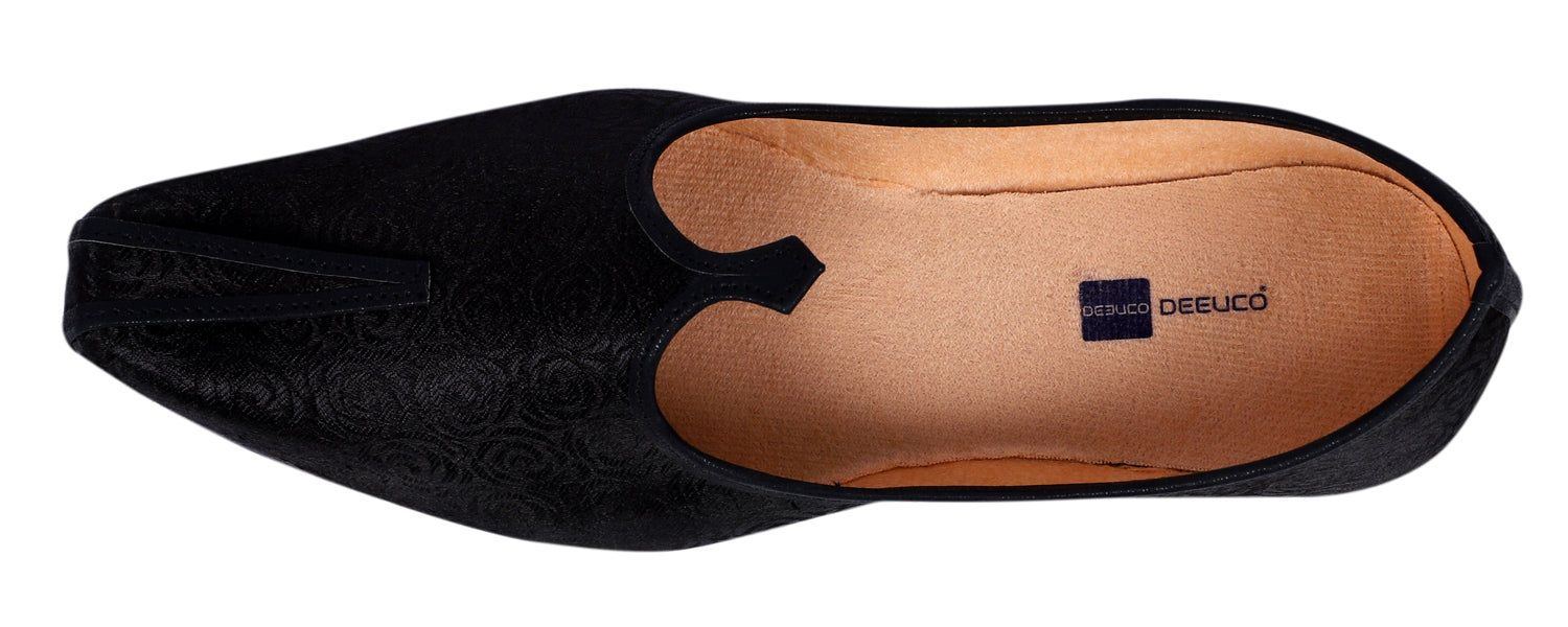 DEEUCO Men's Traditional Black Wedding and Sherwani Jutti,Mojari