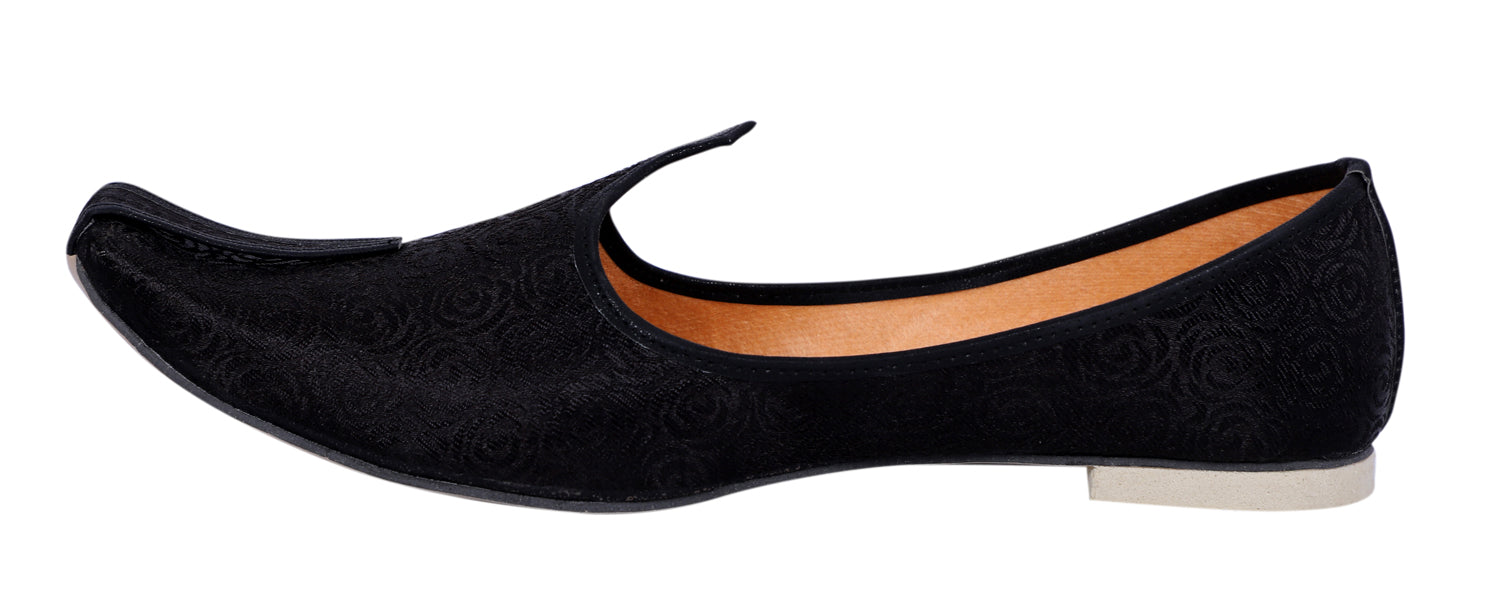 DEEUCO Men's Traditional Black Wedding and Sherwani Jutti,Mojari