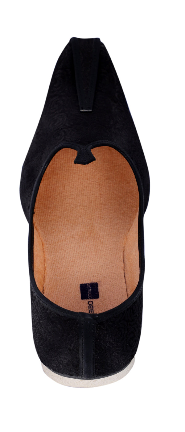 DEEUCO Men's Traditional Black Wedding and Sherwani Jutti,Mojari