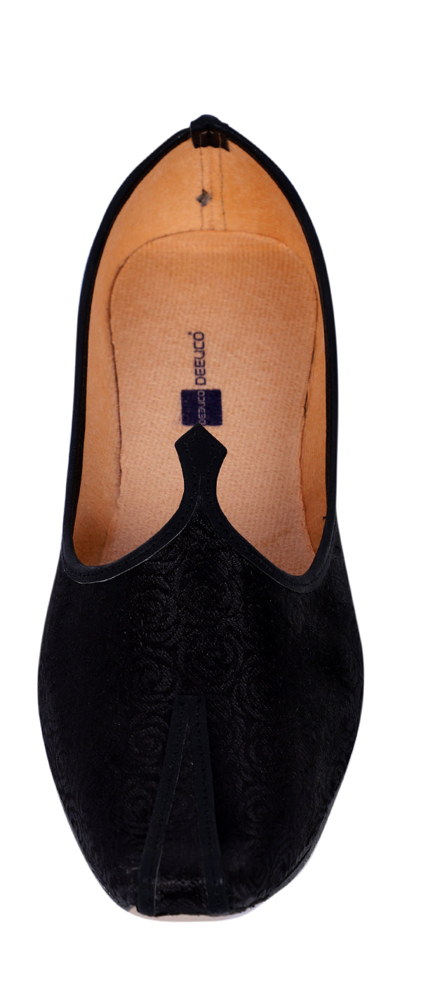 DEEUCO Men's Traditional Black Wedding and Sherwani Jutti,Mojari