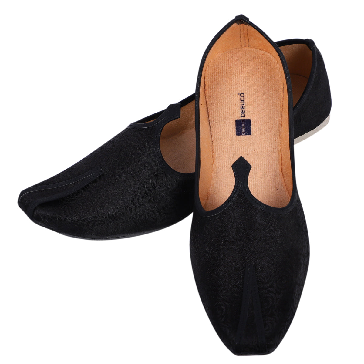 DEEUCO Men's Traditional Black Wedding and Sherwani Jutti,Mojari