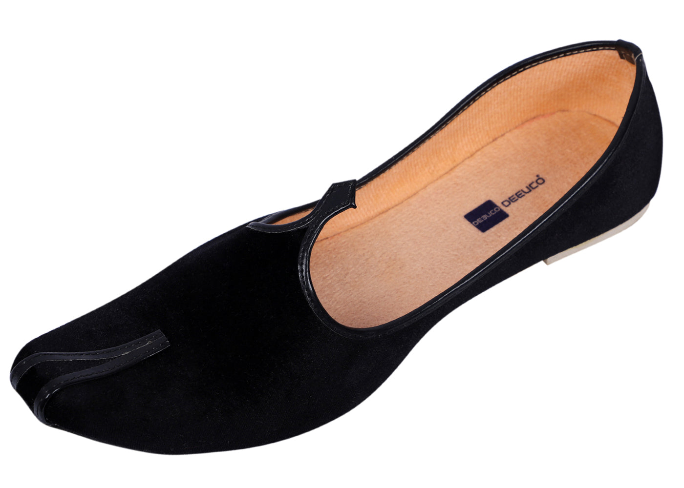 DEEUCO Men's Traditional Black Velvet Wedding and Sherwani Jutti,Mojari