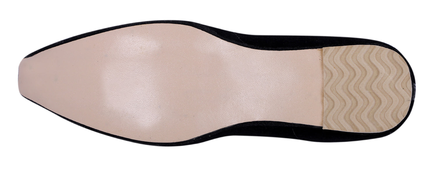 DEEUCO Men's Traditional Black Velvet Wedding and Sherwani Jutti,Mojari