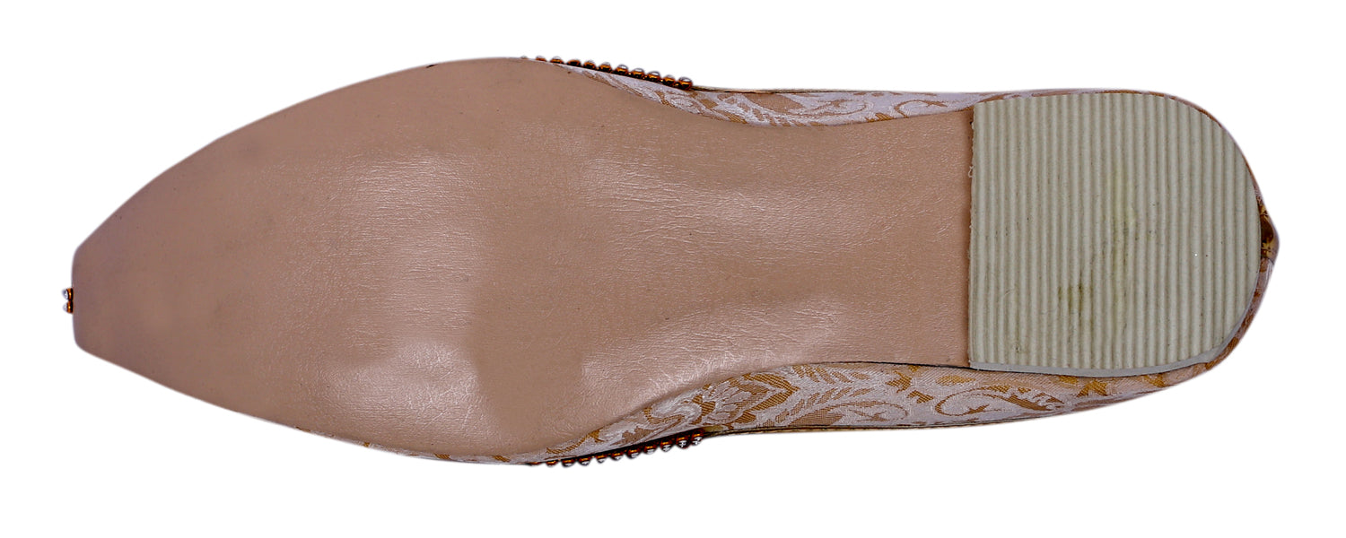 DEEUCO Men's Traditional Golden Wedding and Sherwani Jutti,Mojari