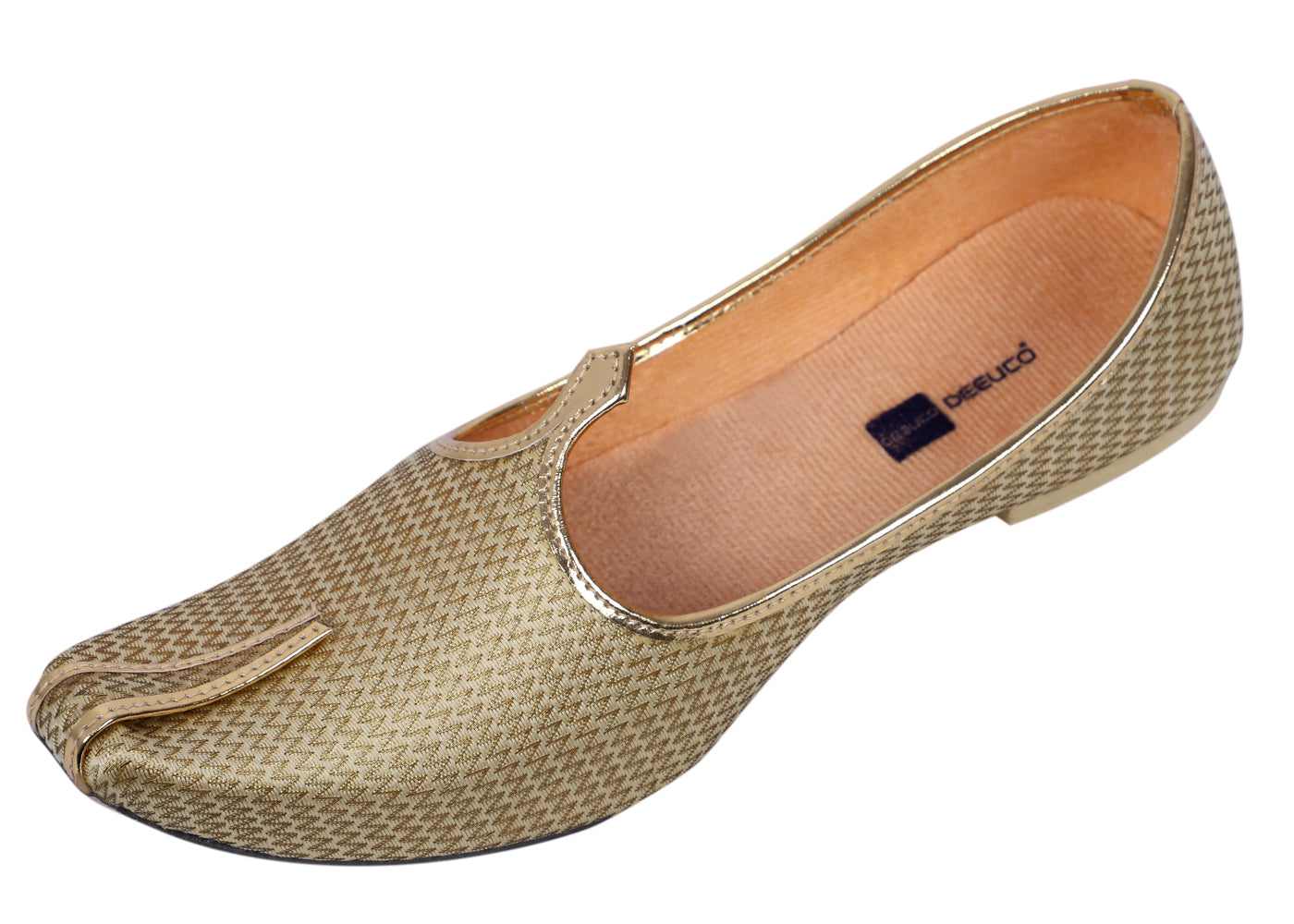 DEEUCO Men's Traditional Golden Wedding and Sherwani Jutti,Mojari