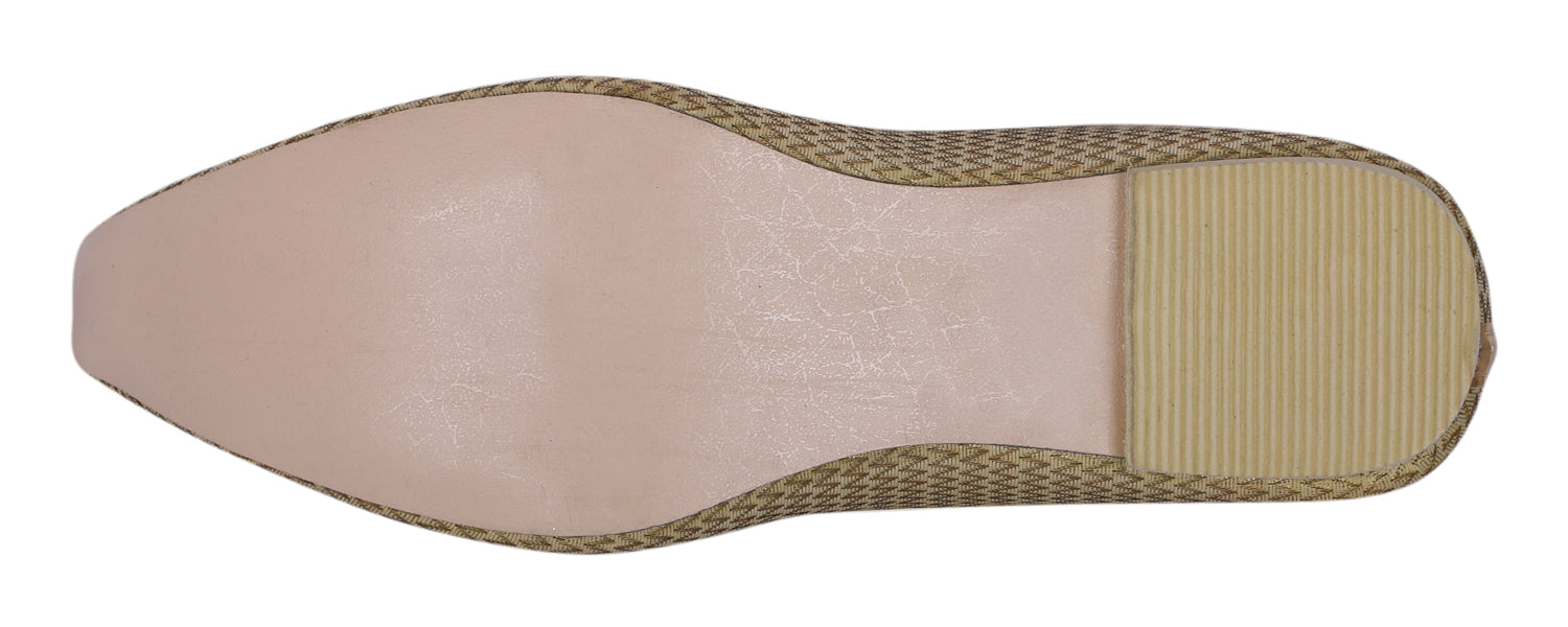 DEEUCO Men's Traditional Golden Wedding and Sherwani Jutti,Mojari