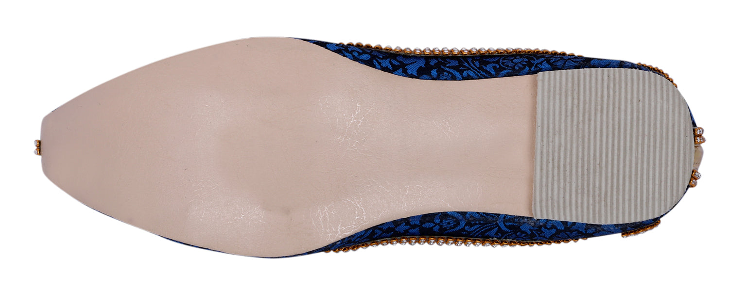 DEEUCO Men's Traditional Royal Blue Wedding and Sherwani Jutti,Mojari