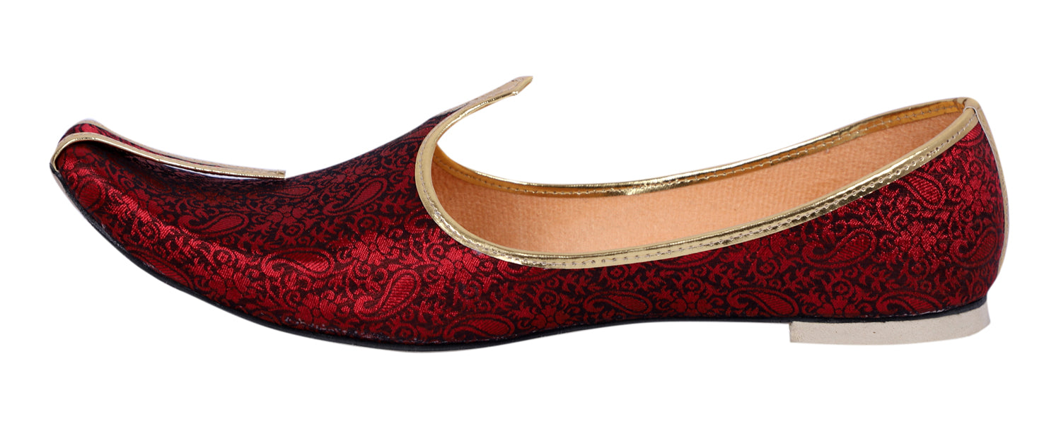 DEEUCO Men's Traditional Maroon Wedding and Sherwani Jutti,Mojari