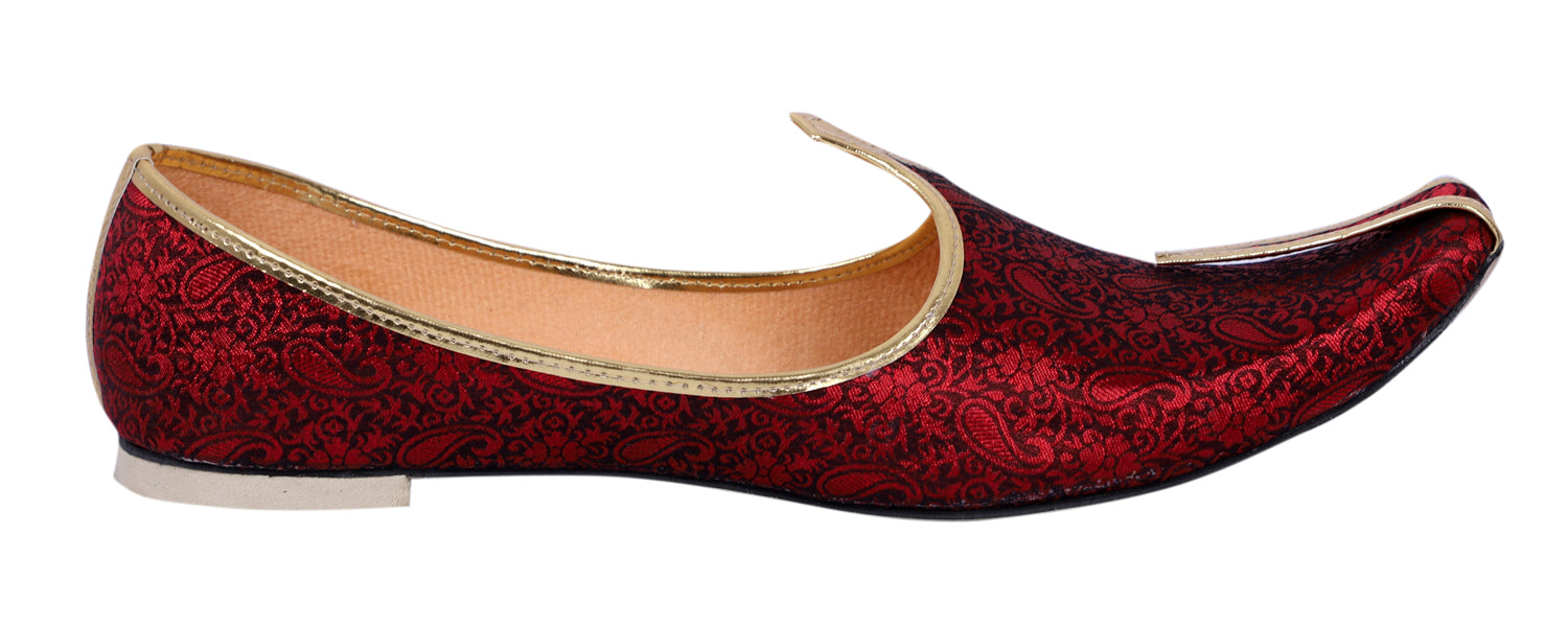 DEEUCO Men's Traditional Maroon Wedding and Sherwani Jutti,Mojari