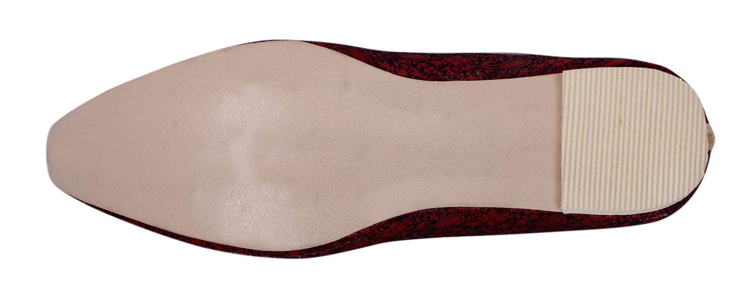 DEEUCO Men's Traditional Maroon Wedding and Sherwani Jutti,Mojari