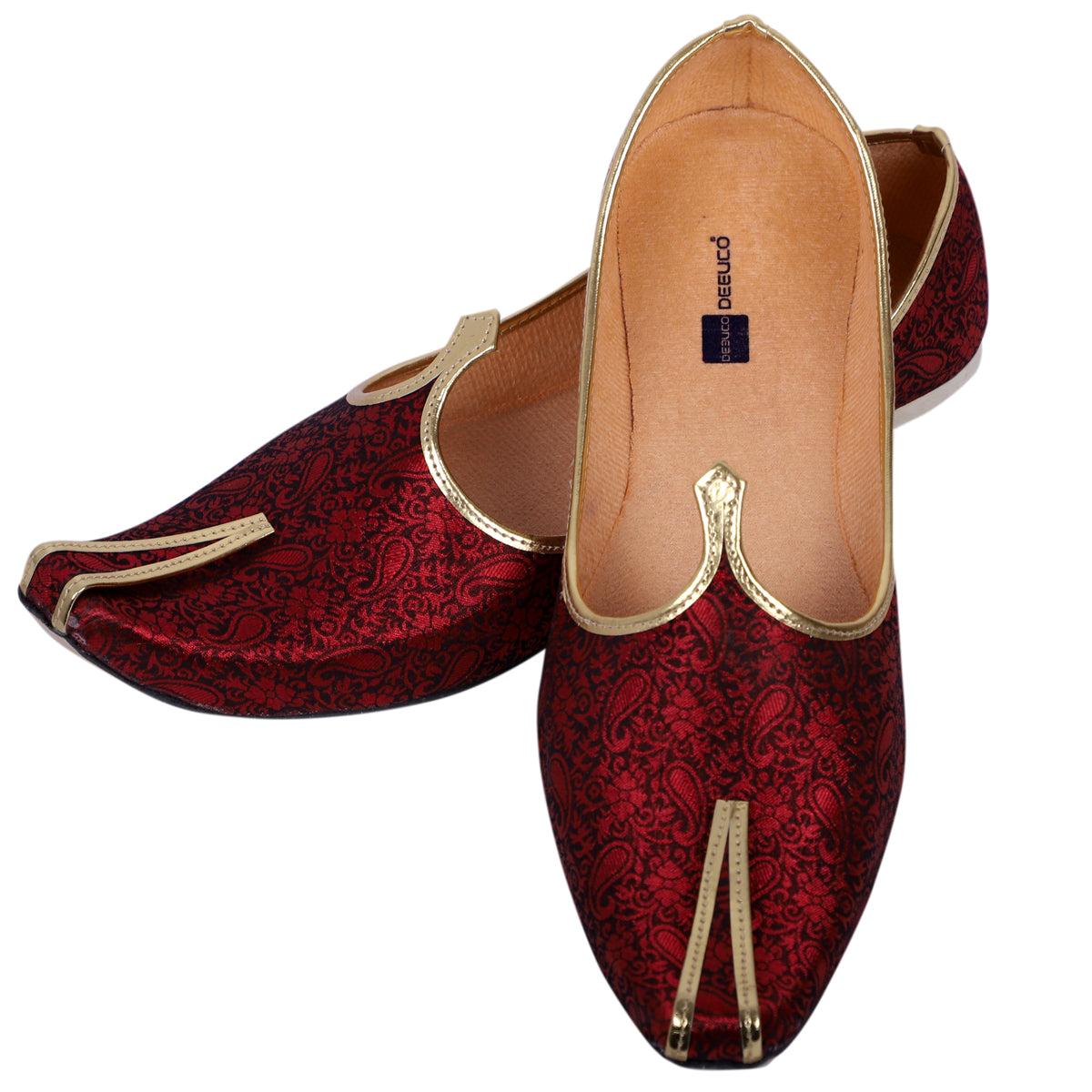 DEEUCO Men's Traditional Maroon Wedding and Sherwani Jutti,Mojari