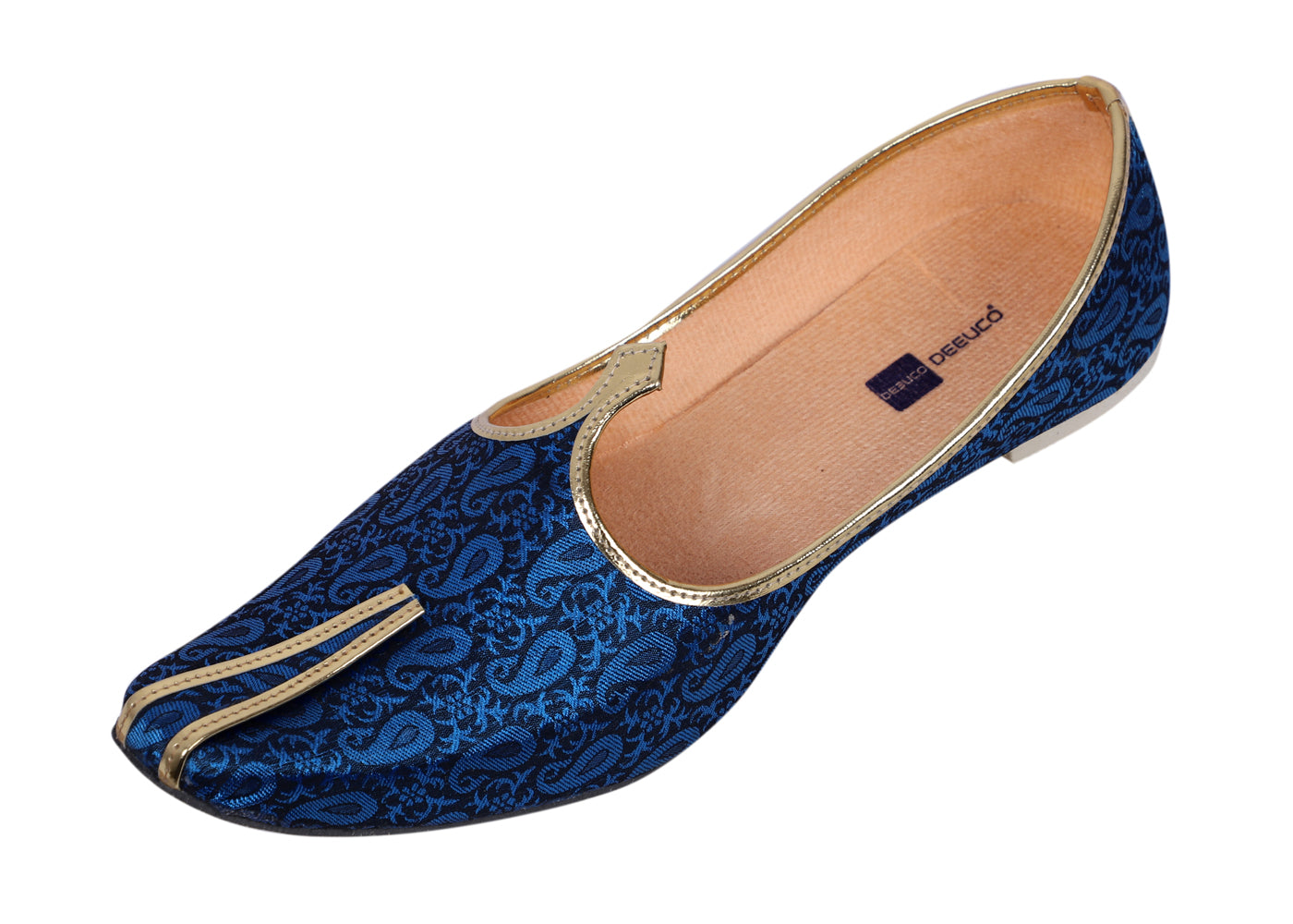DEEUCO Men's Traditional Royal Blue Wedding and Sherwani Mojari, Jutti