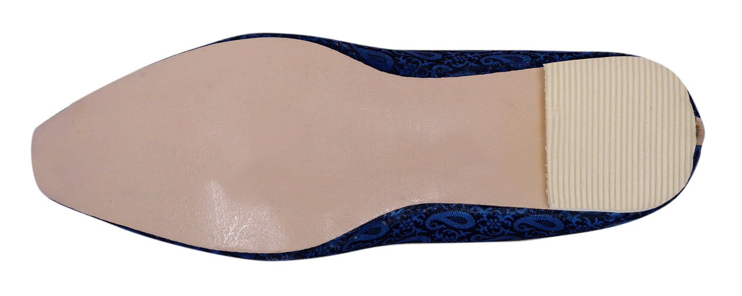 DEEUCO Men's Traditional Royal Blue Wedding and Sherwani Mojari, Jutti