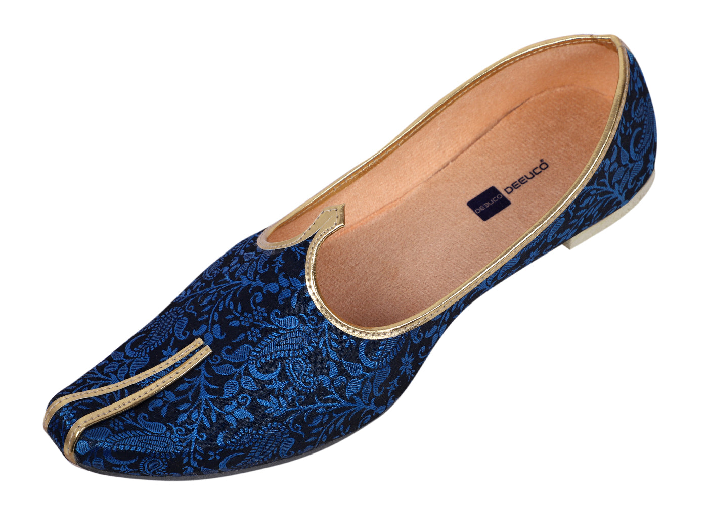 DEEUCO Men's Traditional Royal Blue Wedding and Sherwani Jutti,Mojari