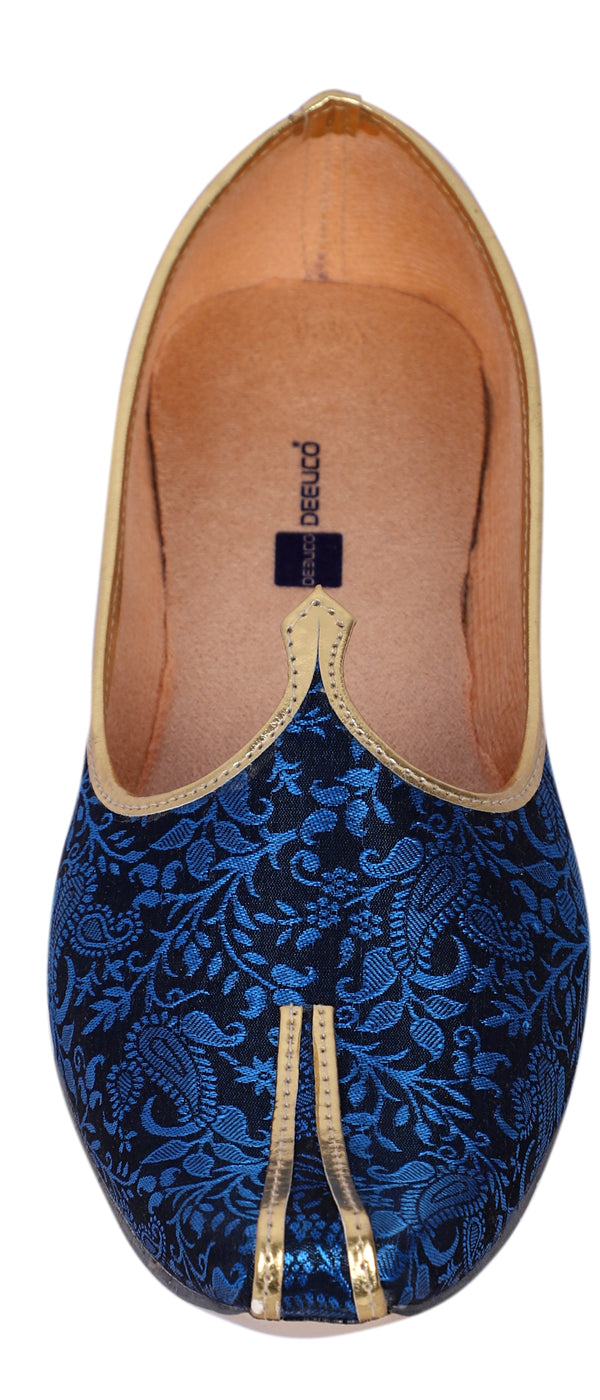 DEEUCO Men's Traditional Royal Blue Wedding and Sherwani Jutti,Mojari