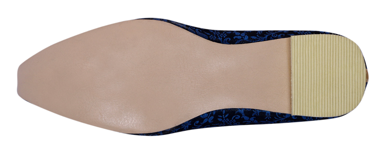 DEEUCO Men's Traditional Royal Blue Wedding and Sherwani Jutti,Mojari